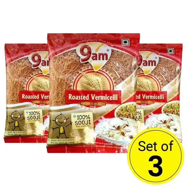 9 AM Vermicelli Roasted 75 g (Set of 3)