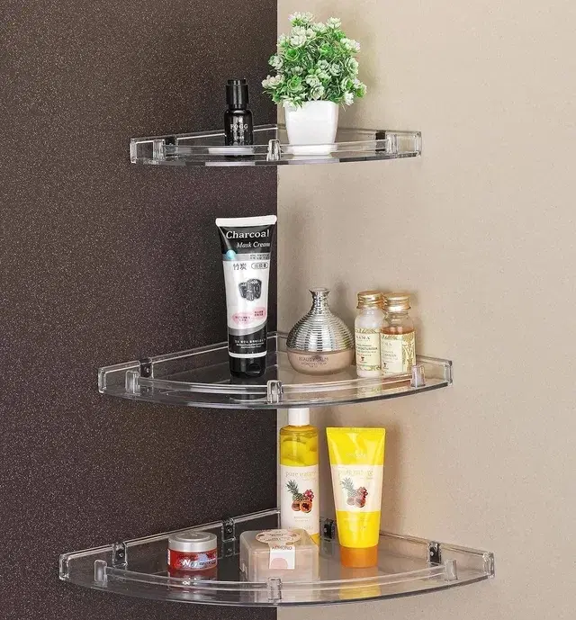 Unbreakable Bathroom Corner Wall Shelves (Set of 3 – 5, 7 & 9 Inch)