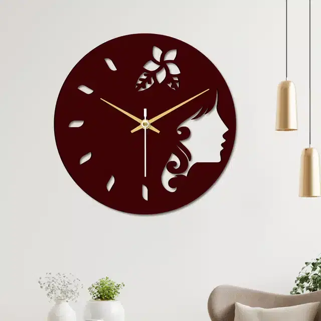 Designer Wooden Wall Clocks, Brown