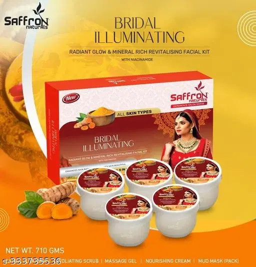 Saffron Bridal Illuminating Facial Kit, 710 g