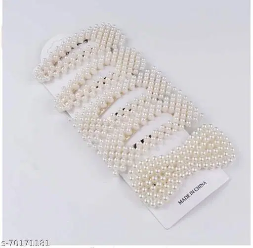 Hair Pins for Women (White, 3 Pcs)