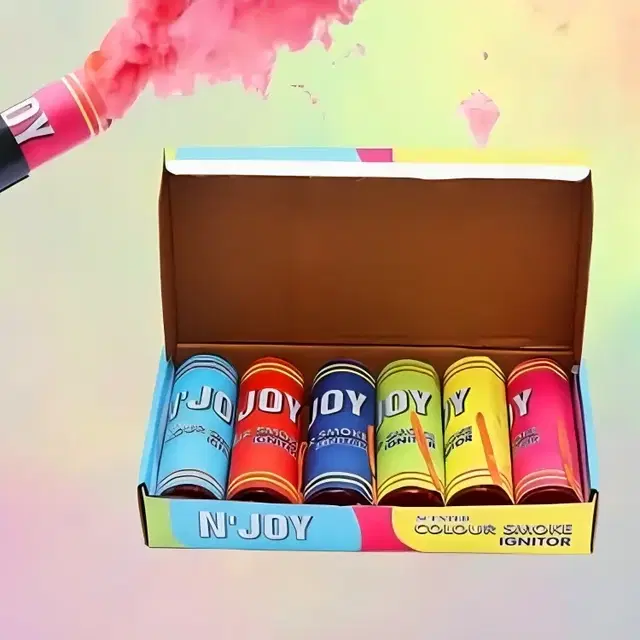 Happy holi scented colour smoke Pyro, Pack of 6