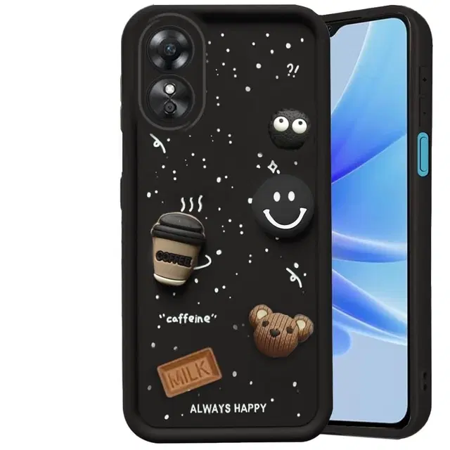 Silicone Mobile Back Cover for Oppo A78 5G, Black