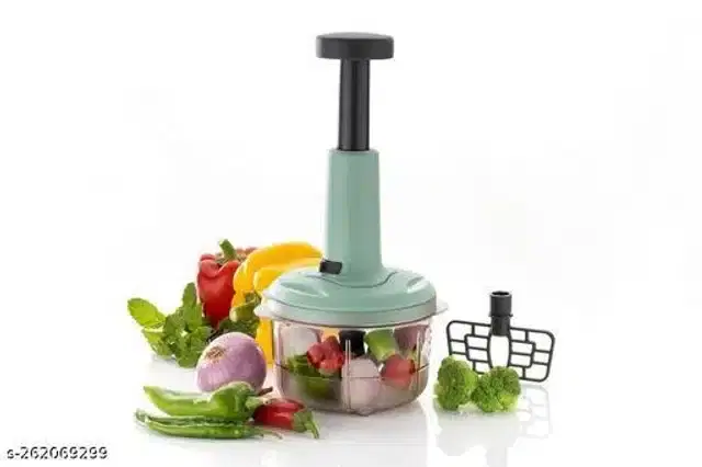 Manual Vegetable Chopper, Aqua Green