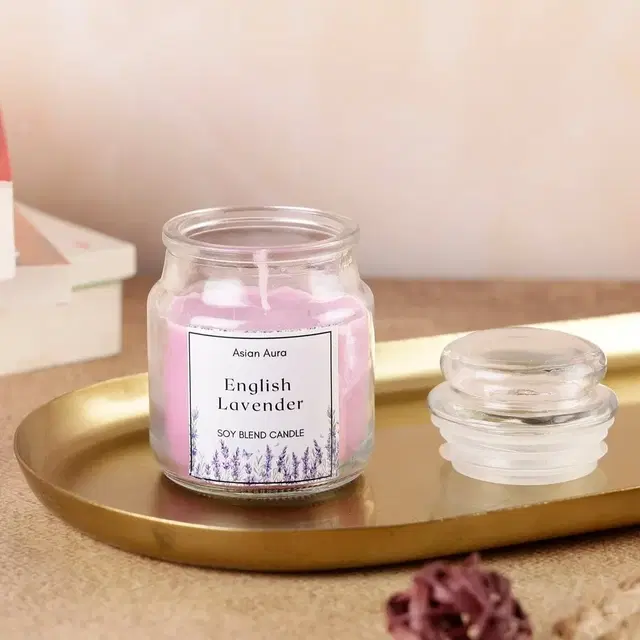 English Lavender Scented Jar Candle For Home Fragrance