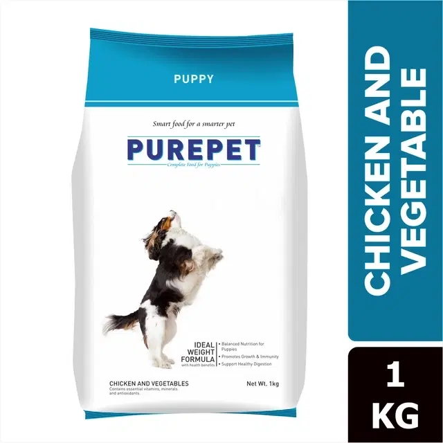 PurePet Chicken & Vegetables Dry Puppy Dog Food, 1 Kg