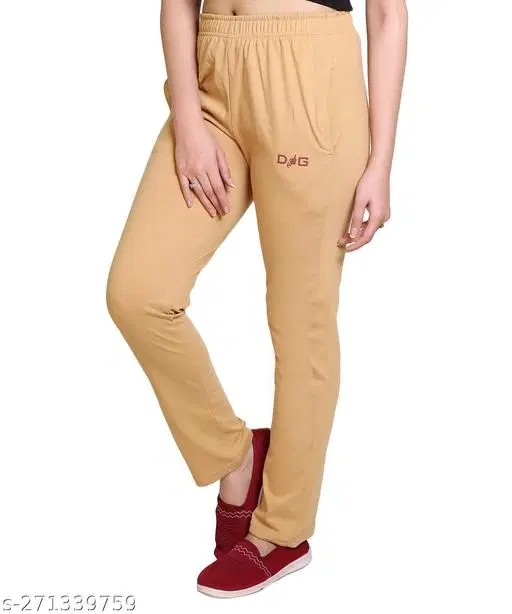 Cotton Blend Pyjama for Women (Beige, M)