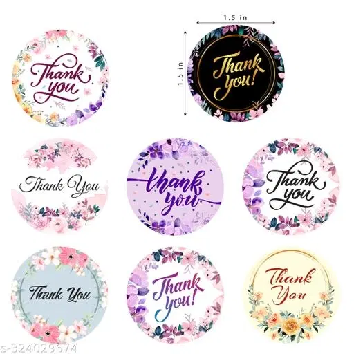 Thank You Stickers, Multicolor, 1.5 inches, Pack of 528