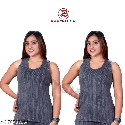 Woolen Thermal Top for Women, Pack of 2 (Blue, XS)