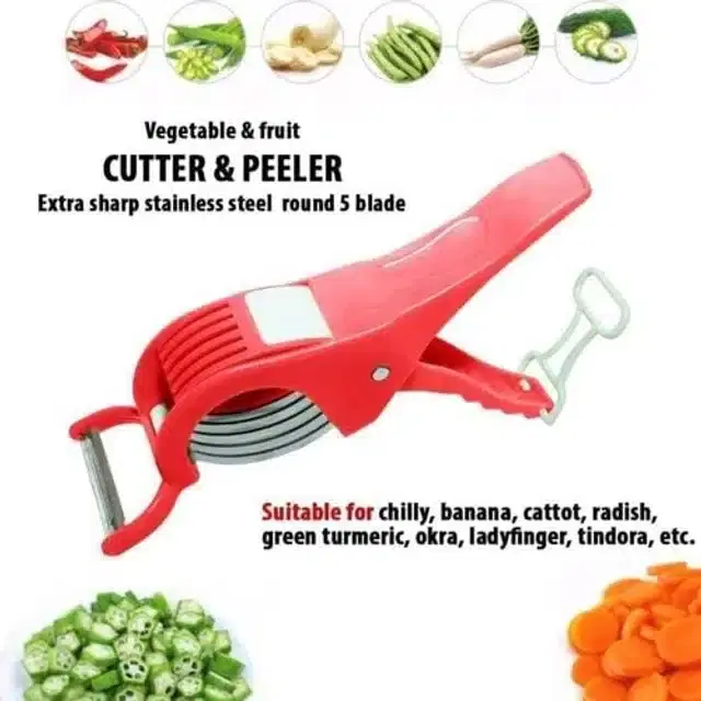 2 in 1 Vegetable Cutter & Peeler, Assorted