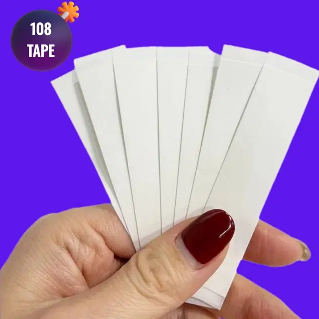 Acrylic Film Clothing 108 Double Sided Tape Strips, Transparent, Set of 1