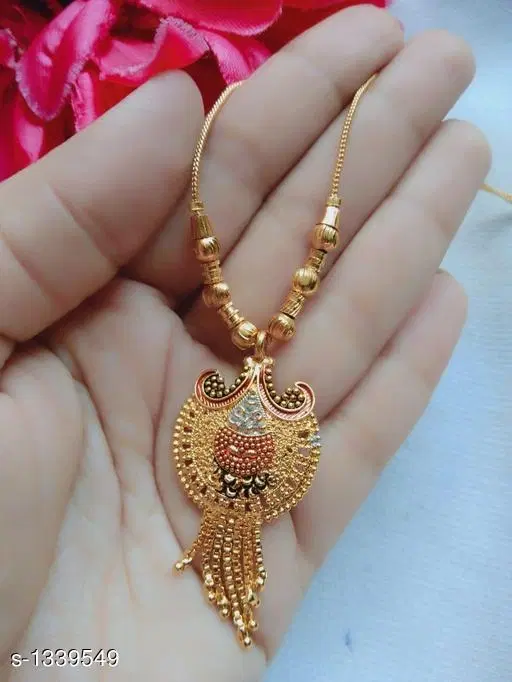 Brass Mangalsutra Set for Women (Silver, Free Size)