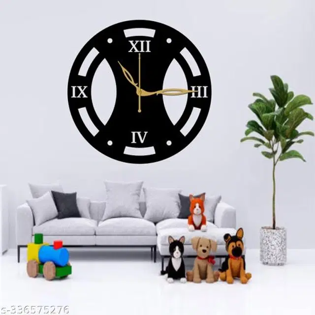 Wooden Wall Clock, Black
